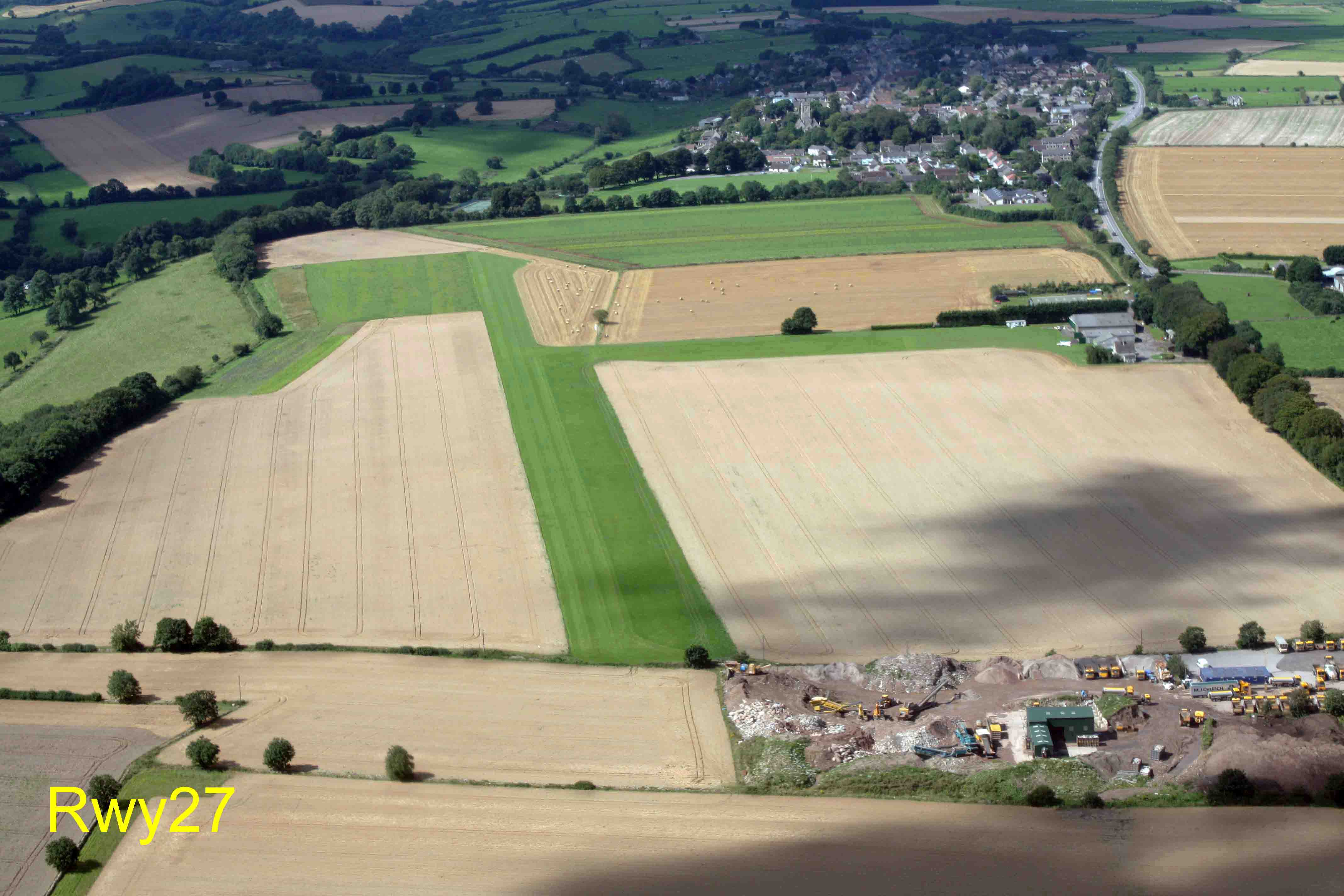   Rwy 27 Garston Farm, with Marshfield village beyond.